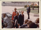 Original title:  [Prime Minister of Canada Pierre Elliott Trudeau greeting President Nyerere of Tanzania arriving for the Commonwealth Conference, Ottawa, 1973]. 