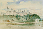 Original title:  Parliament Buildings, Ottawa by Otto Reinhold Jacobi, 1866.  
Owner/Keeper: Montreal Museum of Fine Arts.