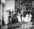 Original title:  L. to R. - Seated: Lord Aberdeen, Sir Casimir Gzowski, Lady Aberdeen, Lady Gzowski, Mrs. A.J. Marjoribanks, and Mrs. George Muirhead - Standing: Miss Aloysia Thompson, Miss Helena Thompson, Capt. John Sinclair, Capt. H. Wilberforce, and Capt. Neve. 