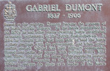 Original title:  Dumont: Historical marker, Duck Lake battlefield.