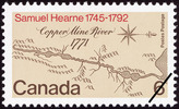 Titre original&nbsp;:  Samuel Hearne, 1745-1792 [philatelic record].  Philatelic issue data Canada : 6 cents Date of issue 7 May 1971