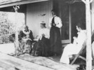 Original title:  Mrs. Catherine Parr Traill, her daughter, Miss Traill and 2 graddaughters on the verandah of her summer cottage on Minne-wa-wa, Stony Lake, this photo was taken a few days before her death. 