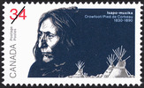 Original title:  Isapo-muxika, Crowfoot, 1830-1890 = Isapo-muxika, Pied de Corbeau, 1830-1890 [philatelic record].  Philatelic issue data Canada : 34 cents