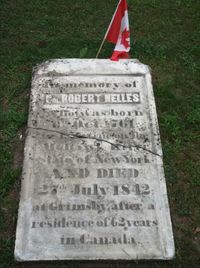 Titre original&nbsp;:  Gravestone of Robert Nelles at St. Andrews Anglican Church, Grimsby, Ontario. Photo by Allan Smith, 2018.
