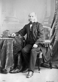Original title:  Photograph John Lovell, Montreal, QC, 1865 William Notman (1826-1891) 1865, 19th century Silver salts on paper mounted on paper - Albumen process 8 x 5 cm Purchase from Associated Screen News Ltd. I-19133.1 © McCord Museum Keywords:  male (26812) , Photograph (77678) , portrait (53878)